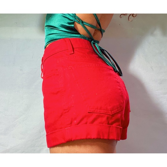 American apparel red jean shorts - Picture 2 of 5